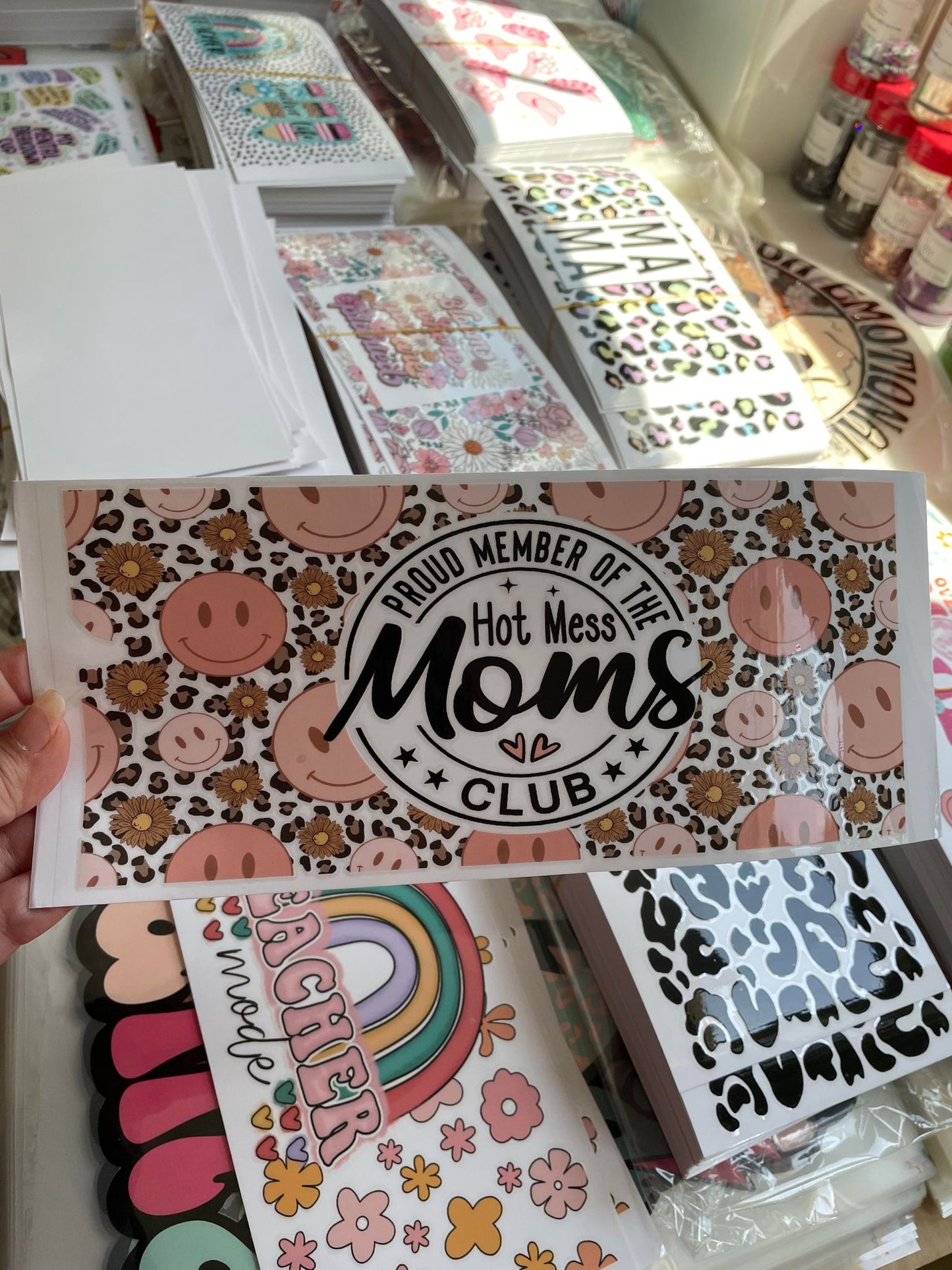 UV DTF wrap (proud member of the hot mess moms club)