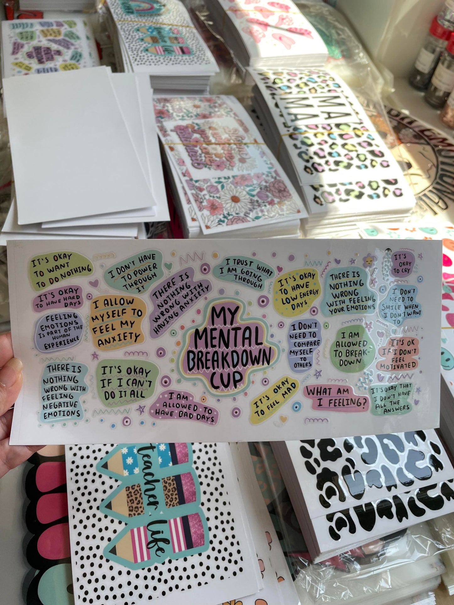 UV DTF wrap (My mental breakdown cup)