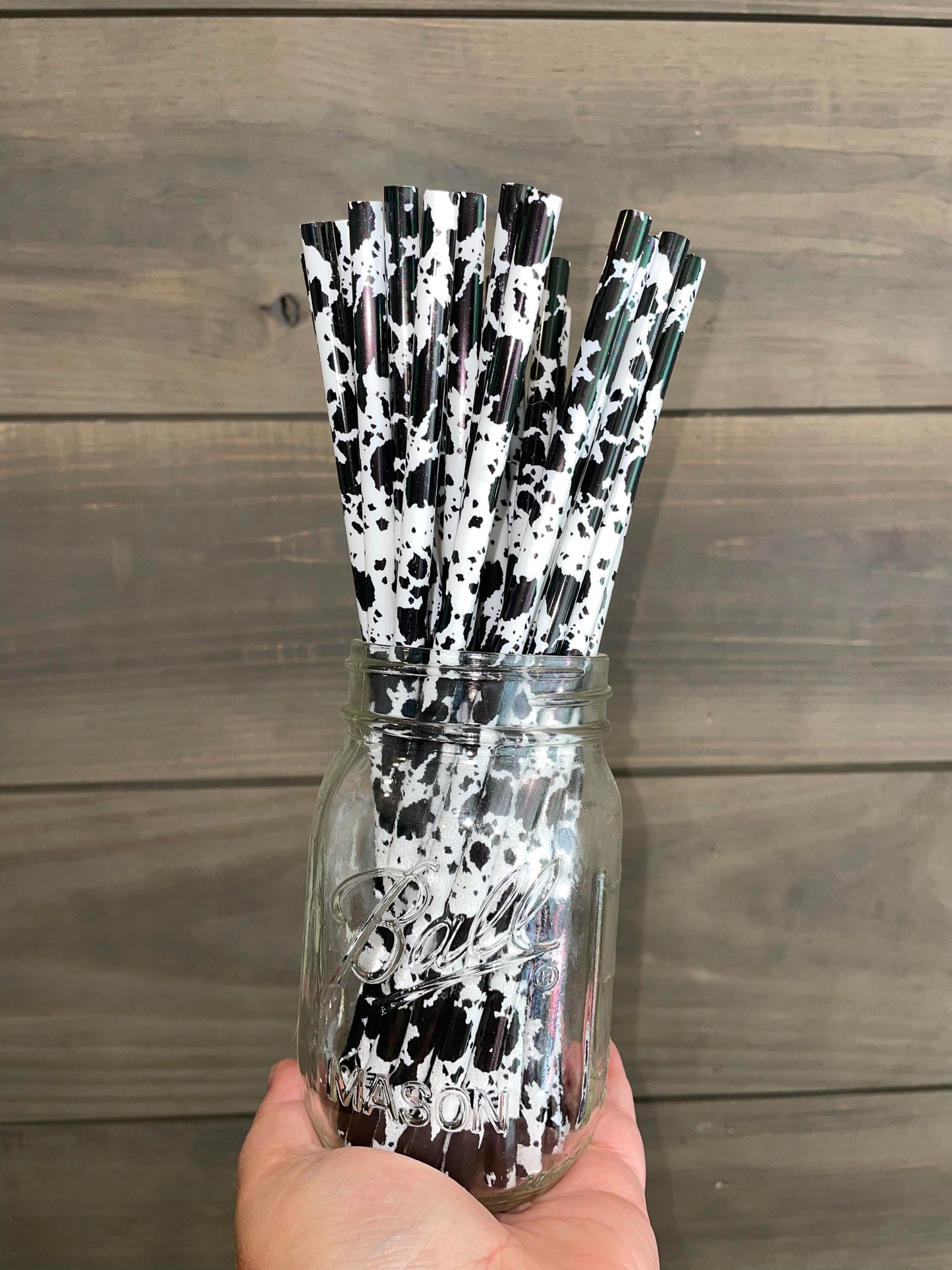 cow print straw