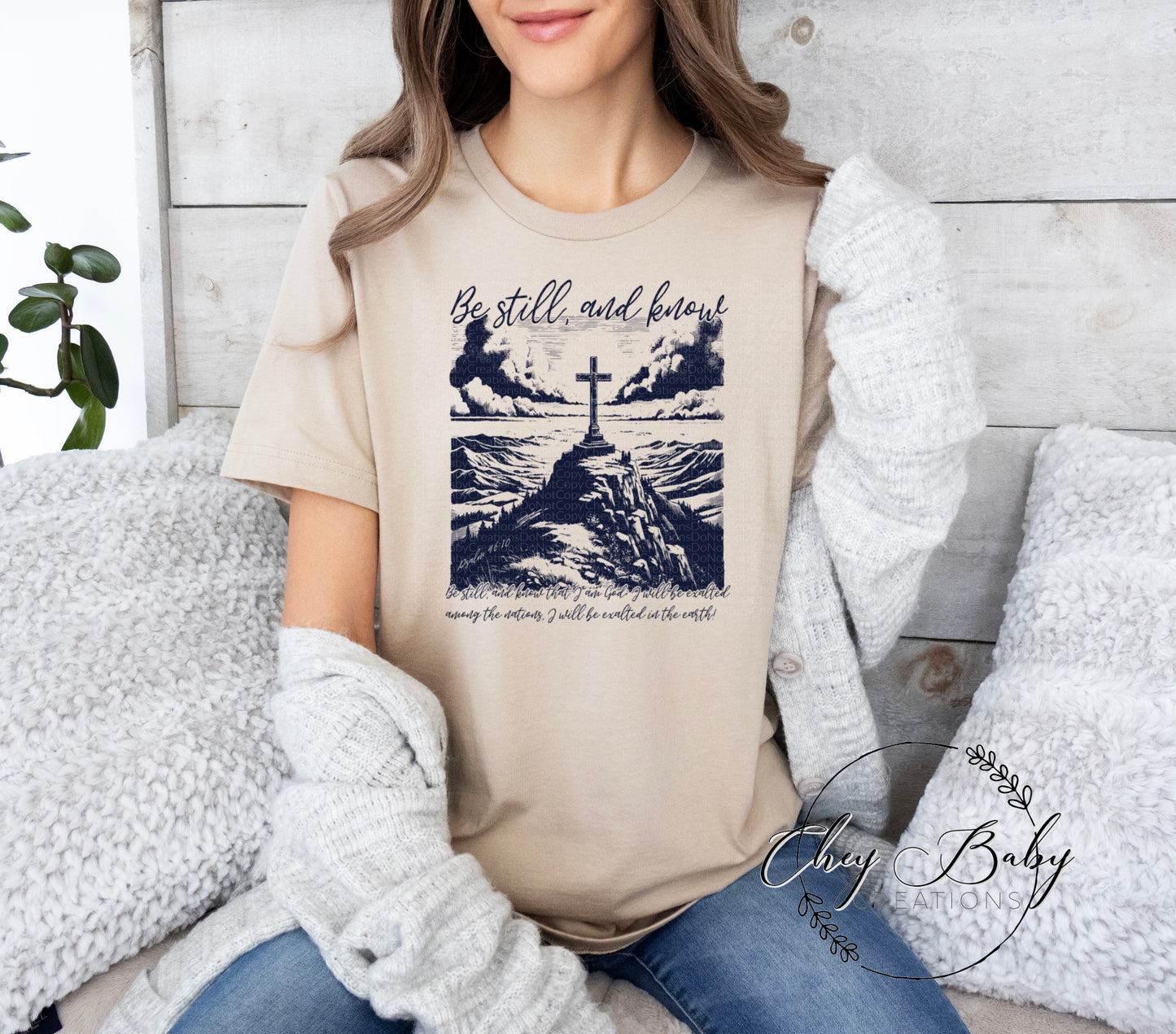 Be still and know Psalm 46:10 (dark navy ink)