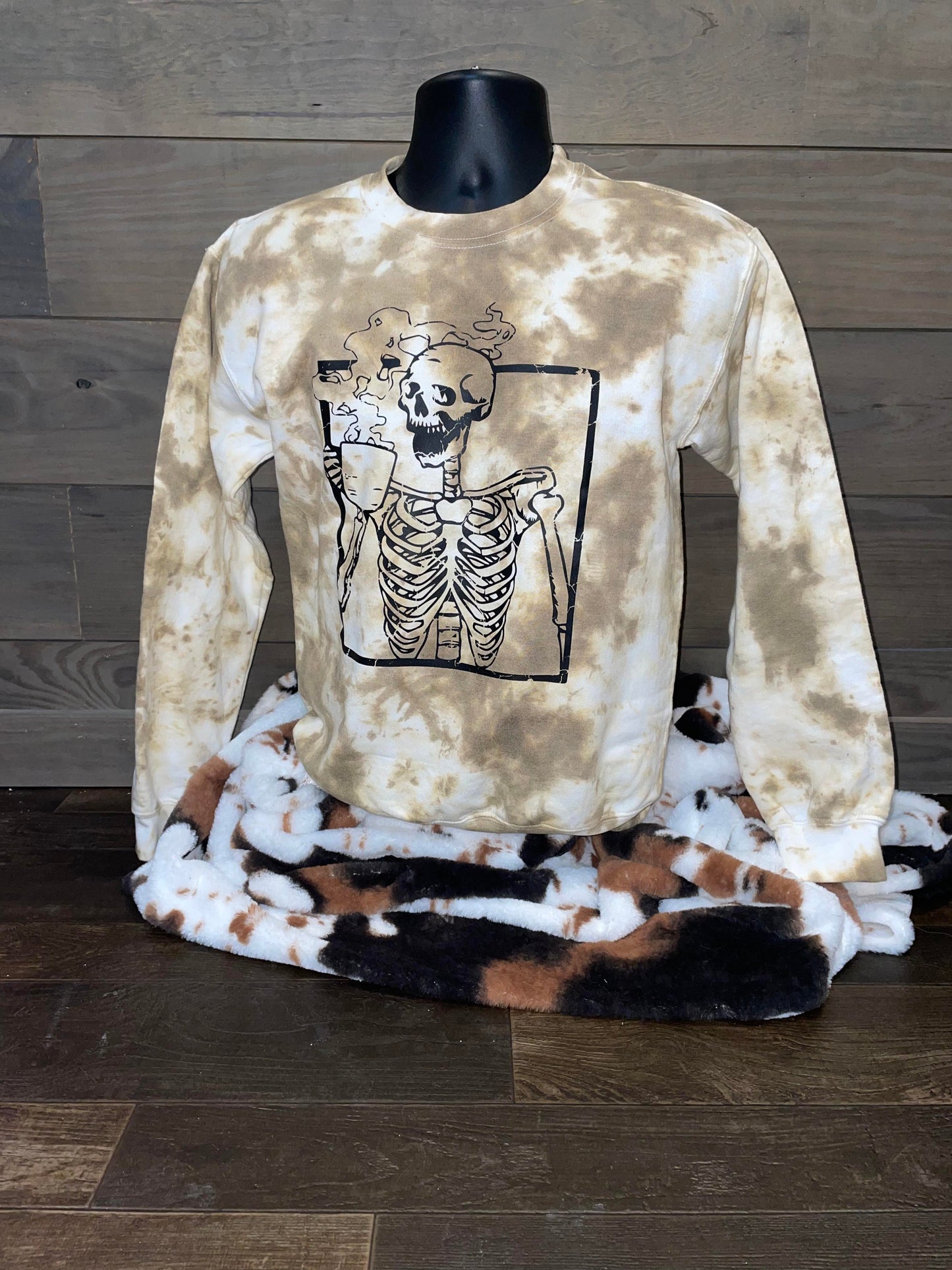 tie dyed coffee sweatshirt