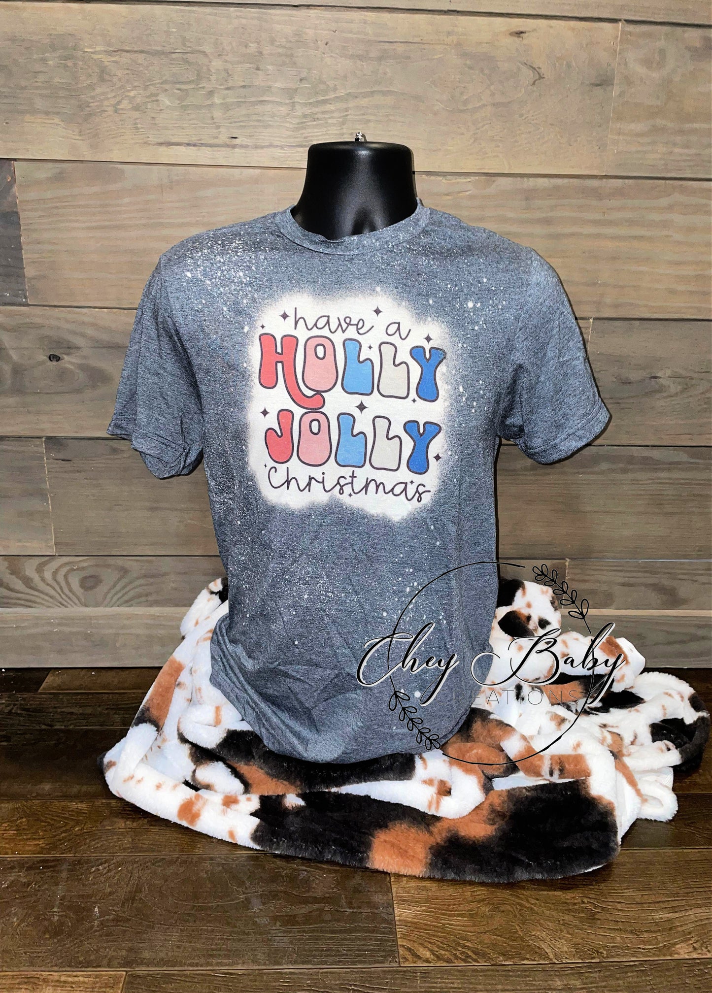 Have a Holly Jolly Christmas (Bleached) short sleeve t shirt