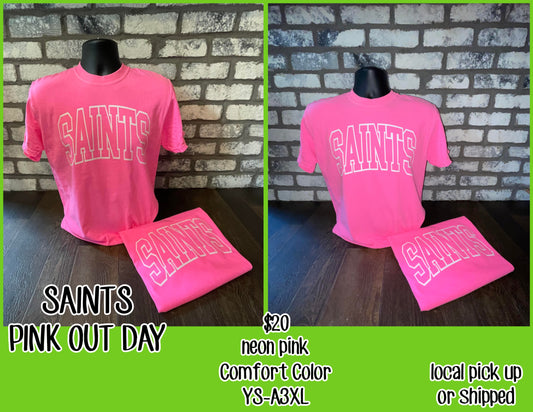 SAINTS pink out shirt