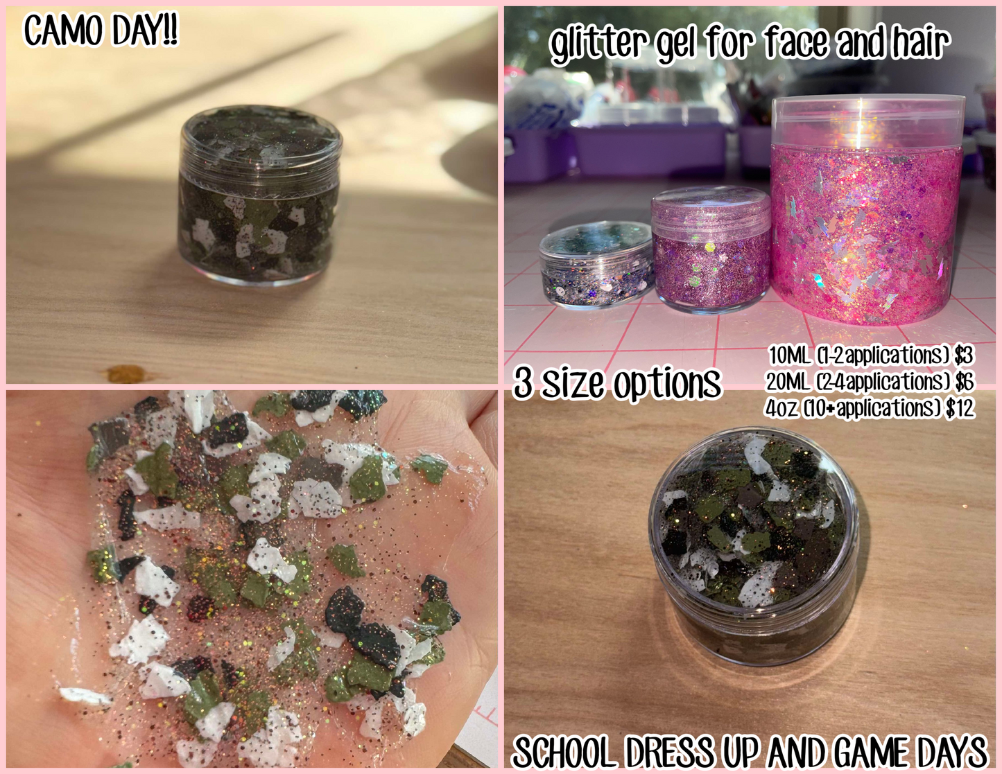 CAMO DAY glitter gel