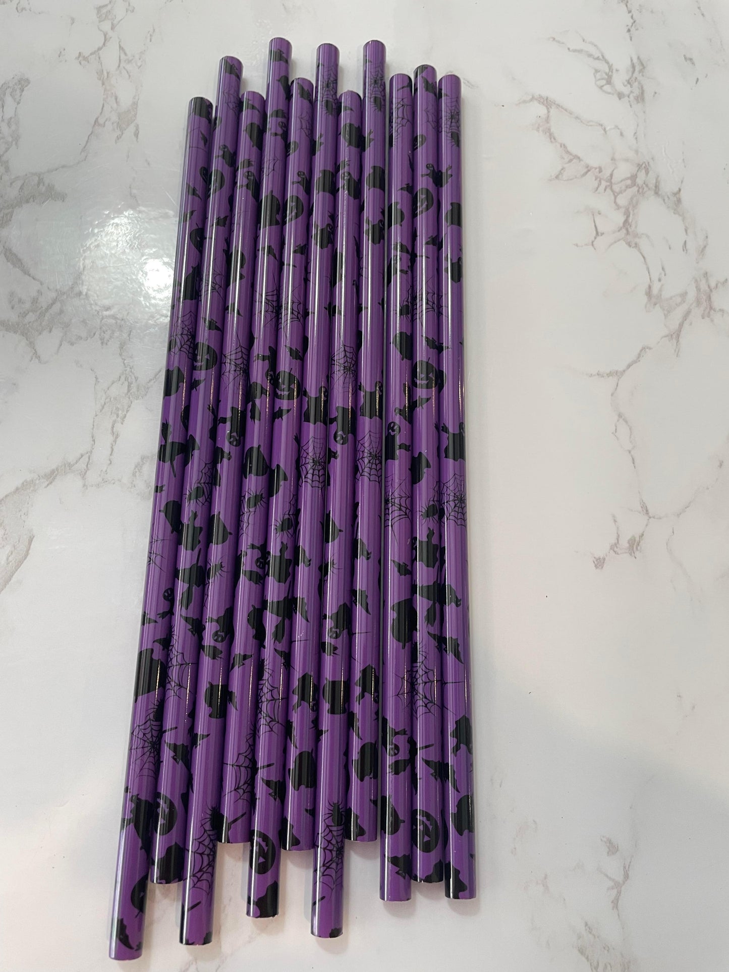 Purple Halloween straw