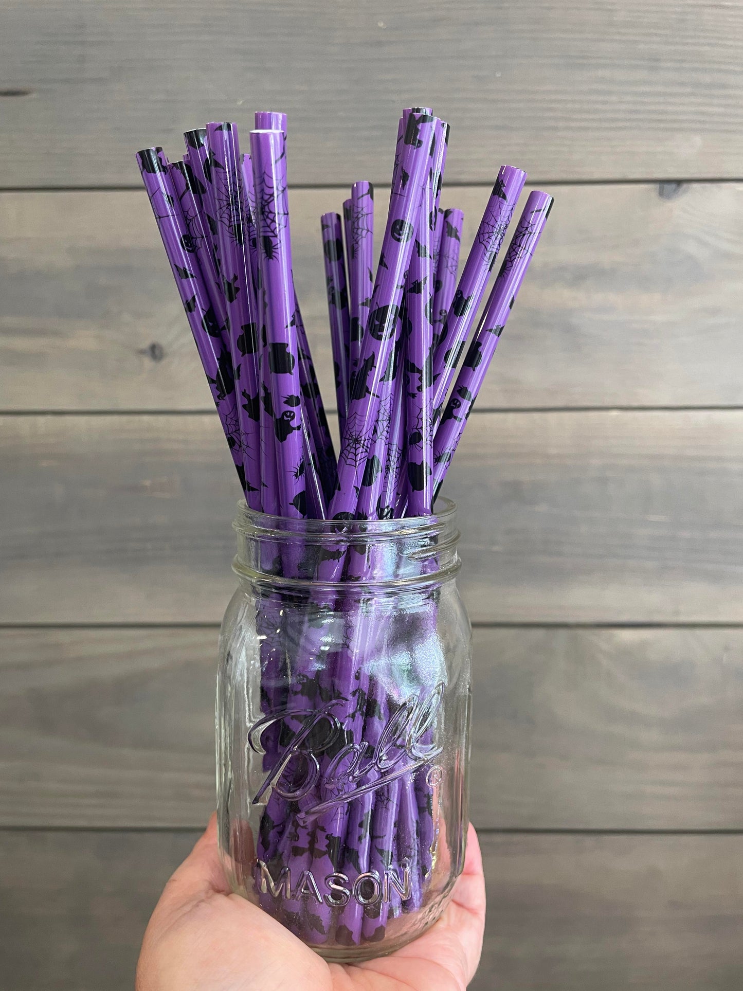 Purple Halloween straw