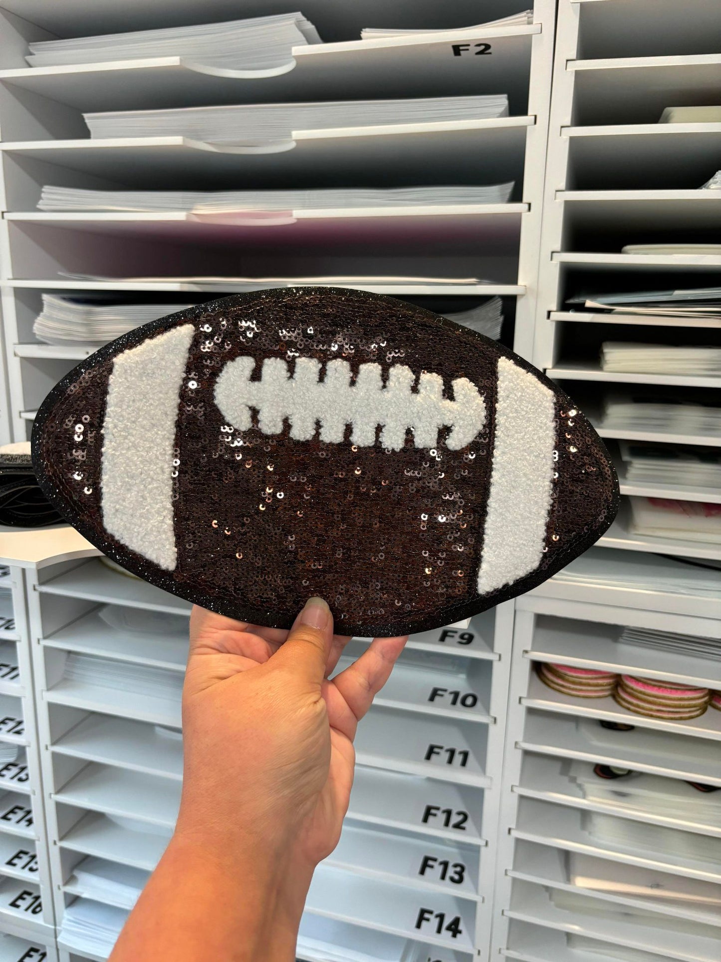 Sequin/chenille patch football