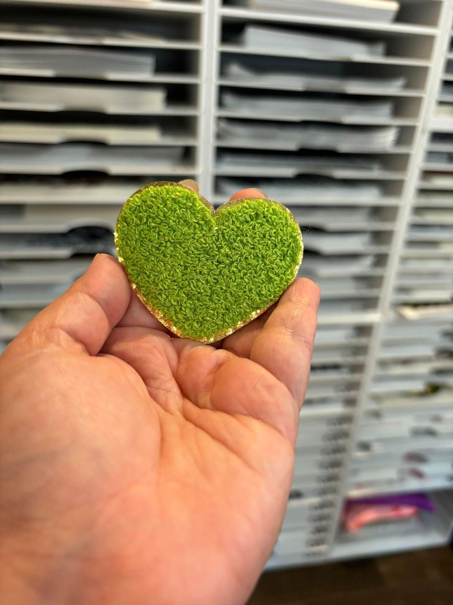 Heart chenille patch (hat patch)