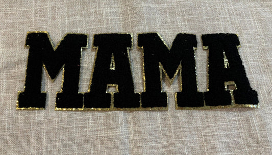 Chenille patch Mama block (black)