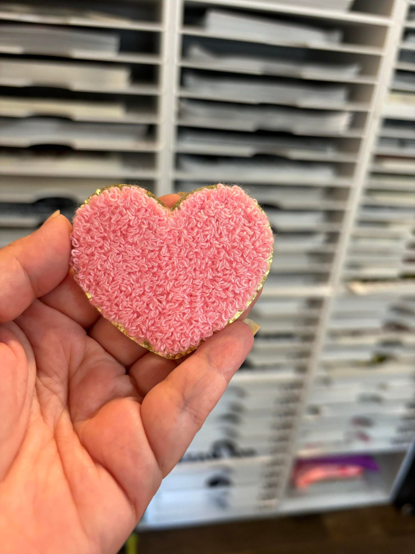 Heart chenille patch (hat patch)