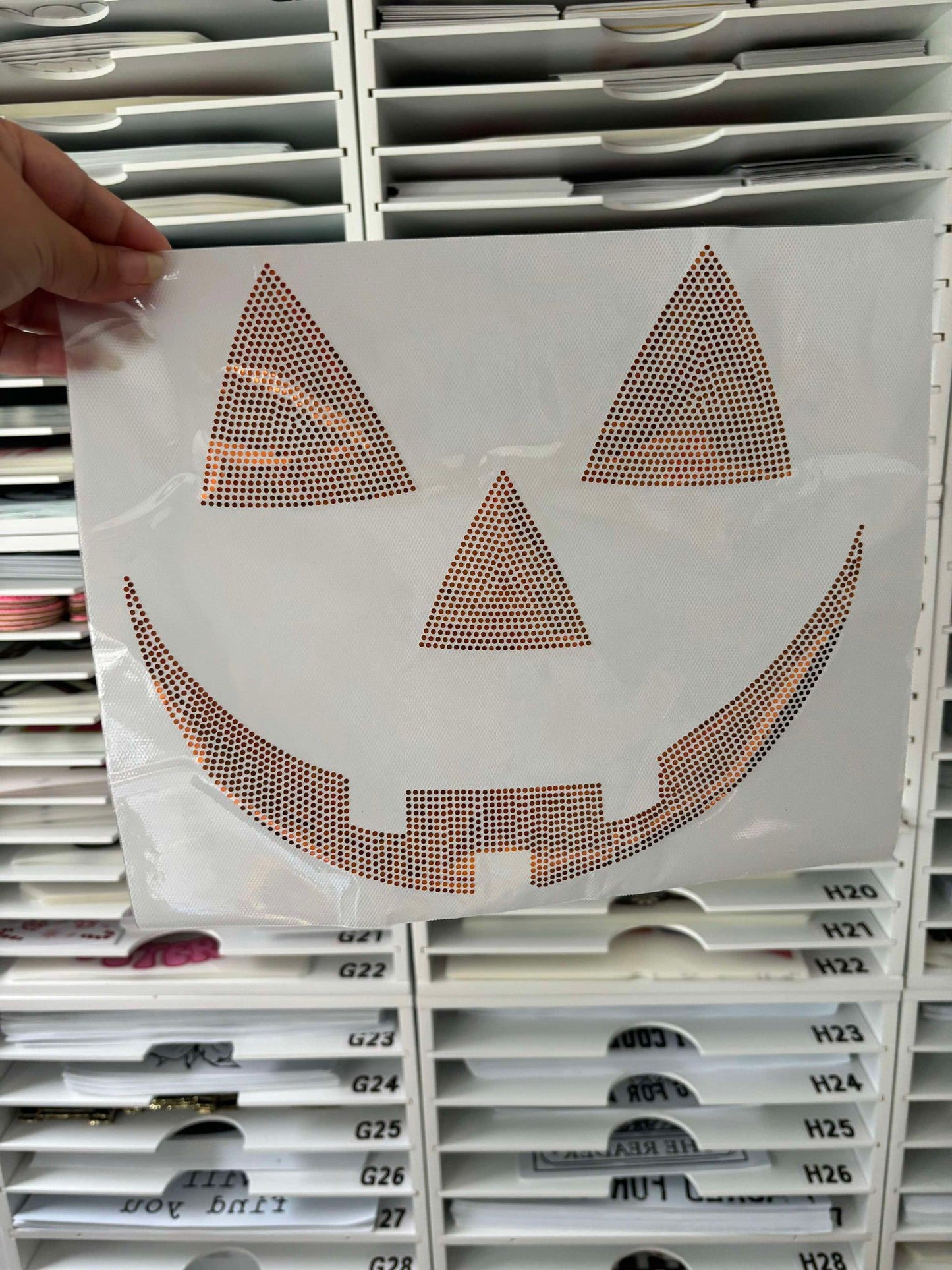 pumpkin face spangle transfer