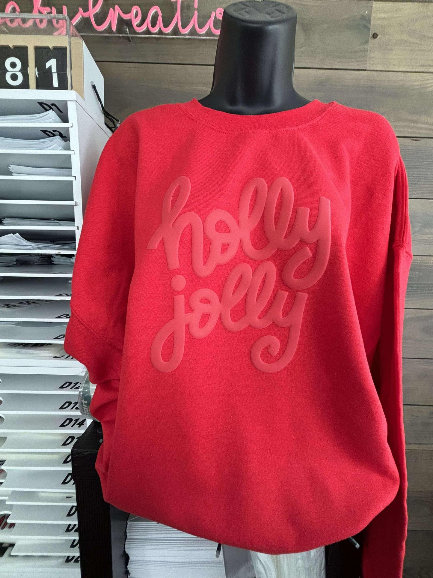 Holly Jolly PUFF crewneck