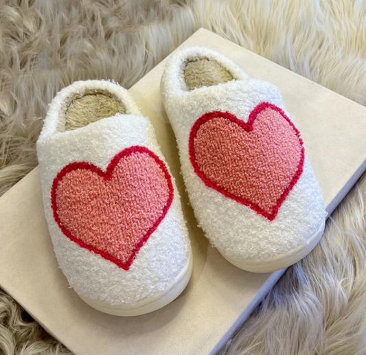 Heart outline slippers