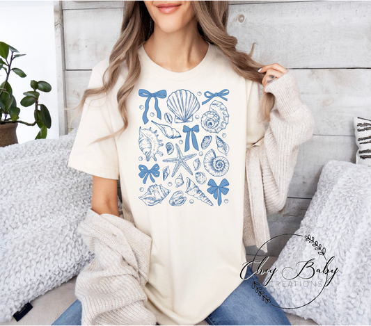 Seashells (light blue ink)