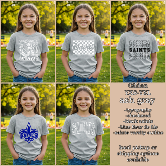 SAINTS Friday wear YOUTH ash gray(Gildan t shirt)