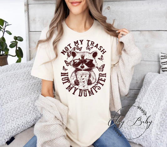 trash dumpster (maroon ink)