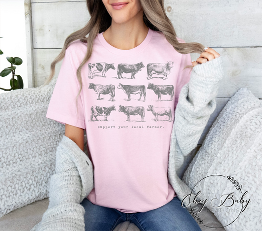 Support your local farmer. gray ink