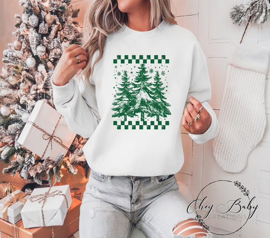 Christmas Tree checkered (Kelly green ink)