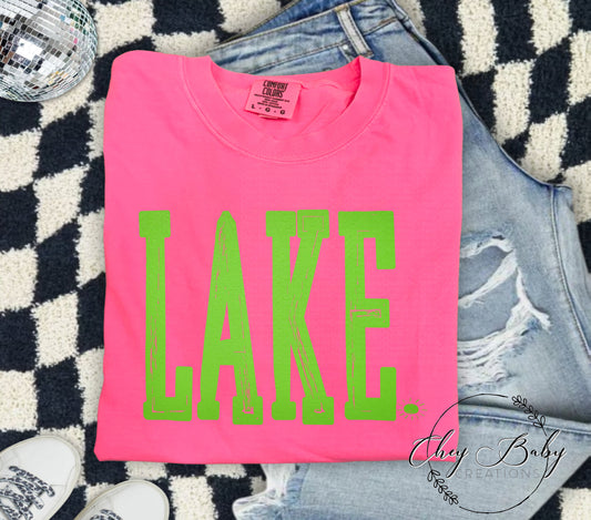LAKE (bright green ink)