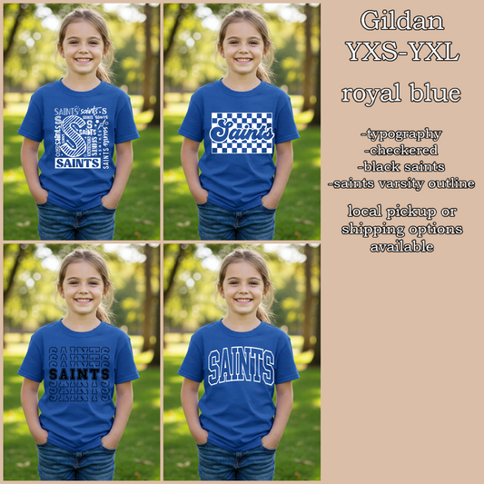 SAINTS Friday wear YOUTH royal blue(Gildan t shirt)