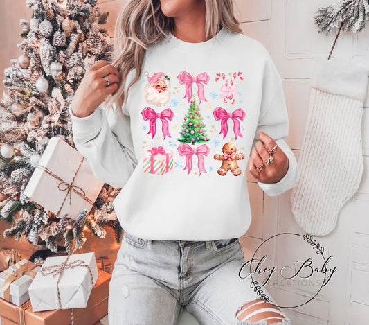 DTF pink Christmas collage