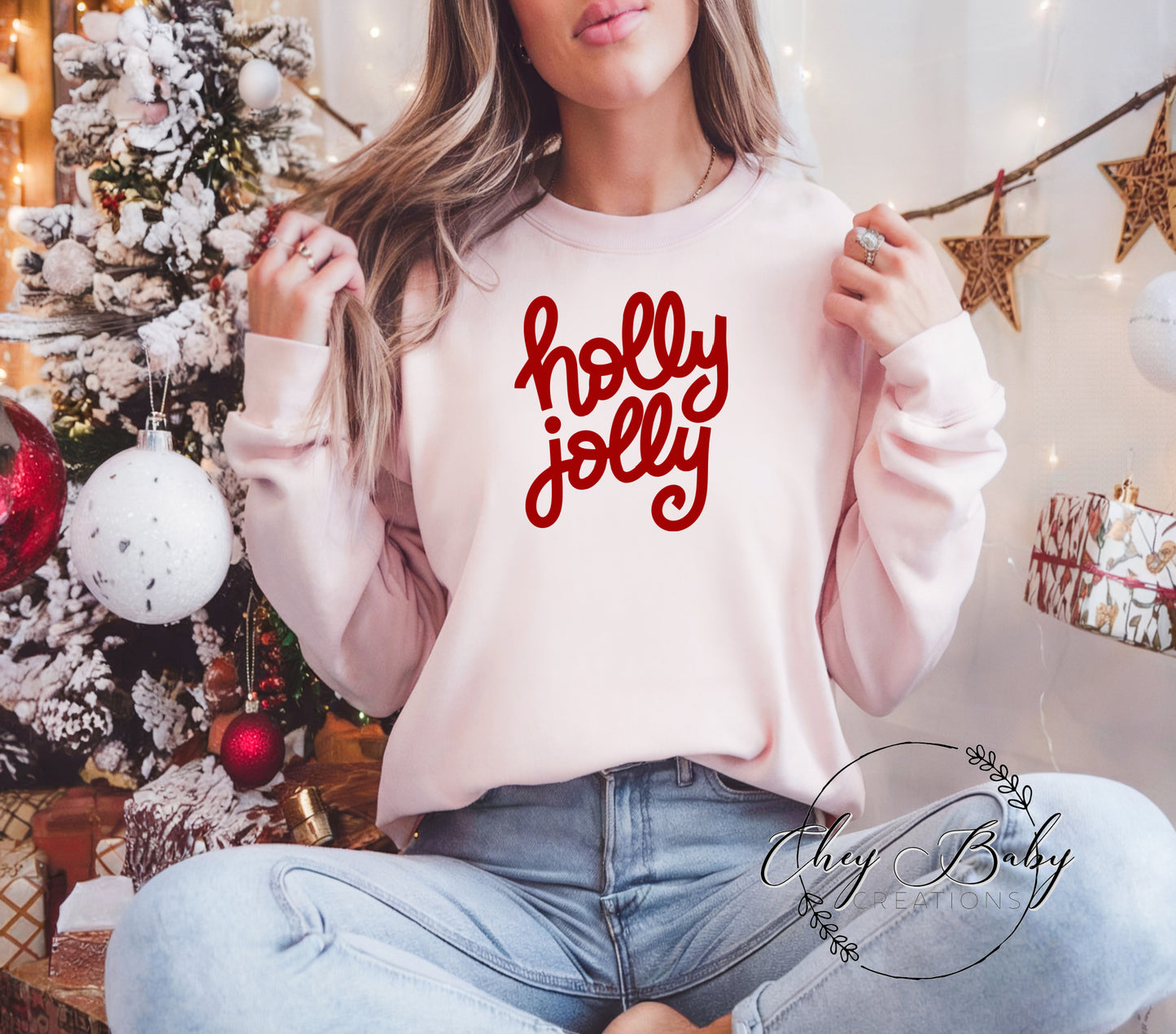 Holly Jolly PUFF crewneck