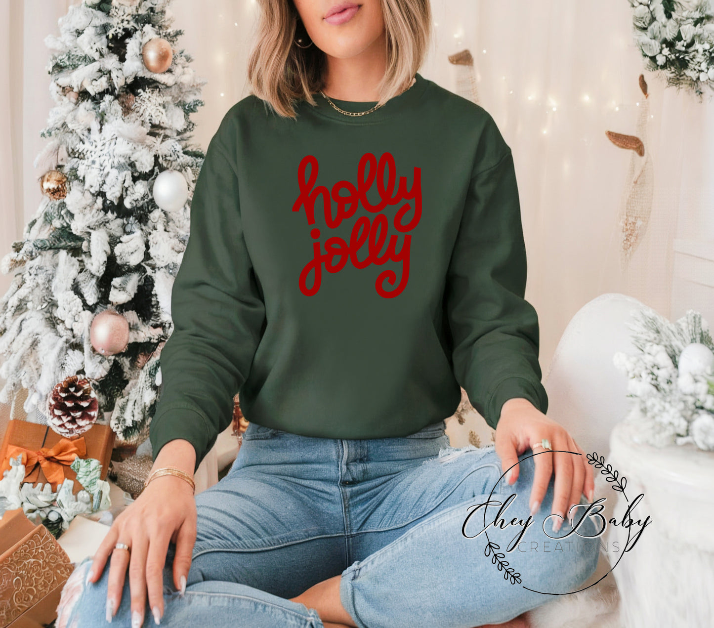 Holly Jolly PUFF crewneck