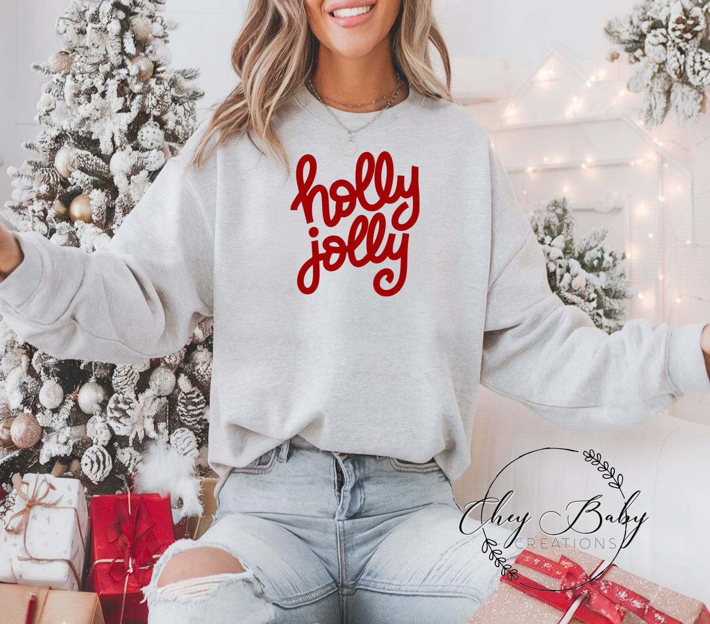 Holly Jolly PUFF crewneck