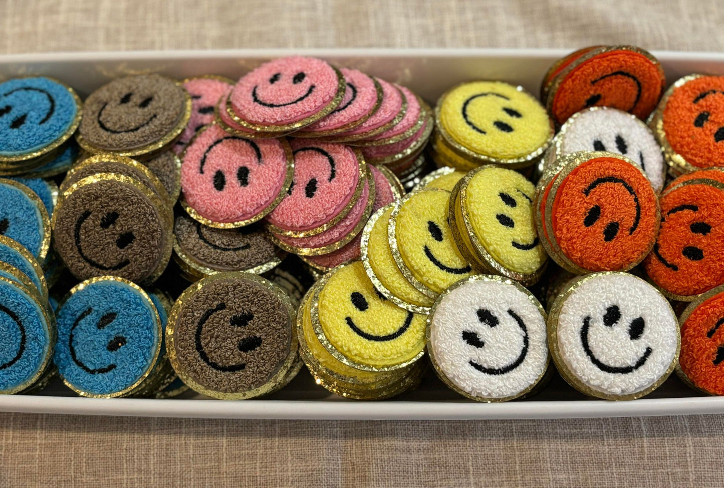 Happy chenille patch (hat/pocket patch)