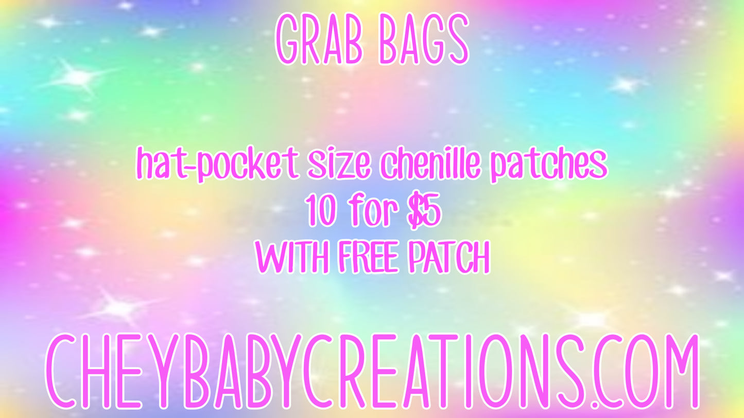 grab bag (chenille hat/pocket patch)